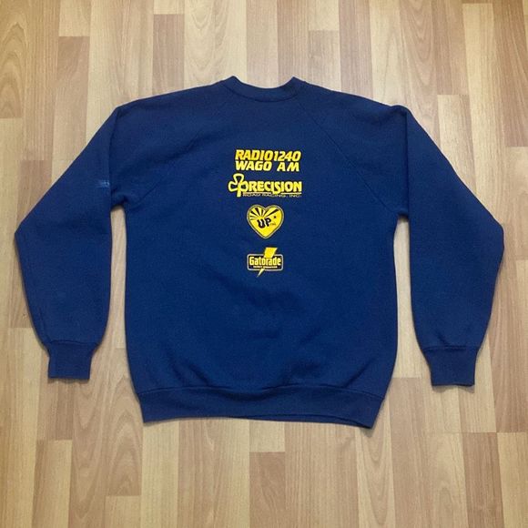 Vintage 1990 Fruit Of The Loom Blue Sweatshirt Crewneck Men L Made in USA - Picture 3 of 6